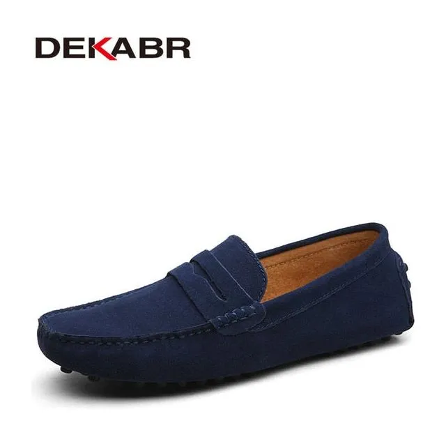 Moccasins Men's Loafers High Quality Genuine Leather Flats Lightweight Driving Shoes