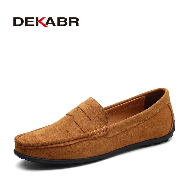 Moccasins Men's Loafers High Quality Genuine Leather Flats Lightweight Driving Shoes