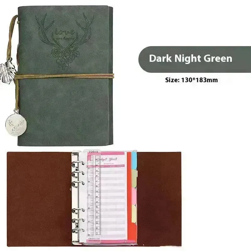 Notebook A6 Leather Loose-leaf Tally Book Note Pad  Memo Note Book