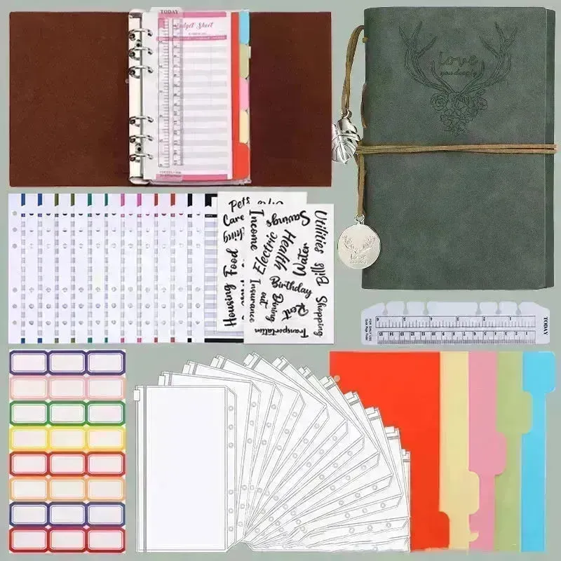 Notebook A6 Leather Loose-leaf Tally Book Note Pad  Memo Note Book