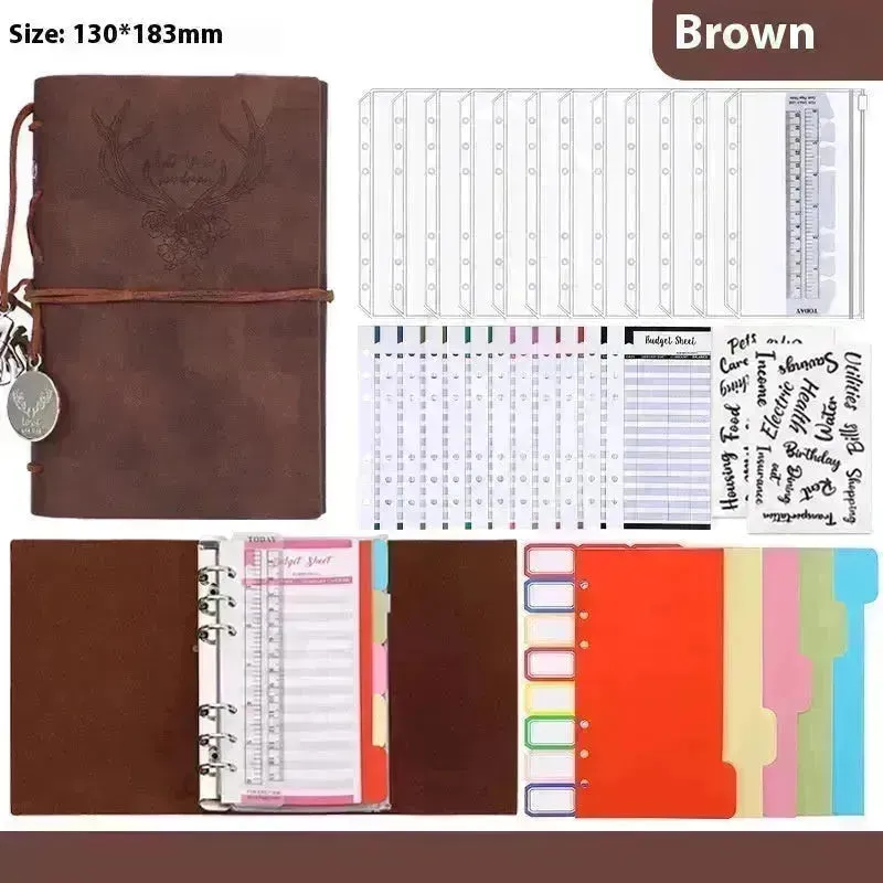 Notebook A6 Leather Loose-leaf Tally Book Note Pad  Memo Note Book