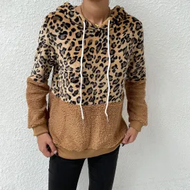 Patchwork Animal Print  Hoodie  Sweater