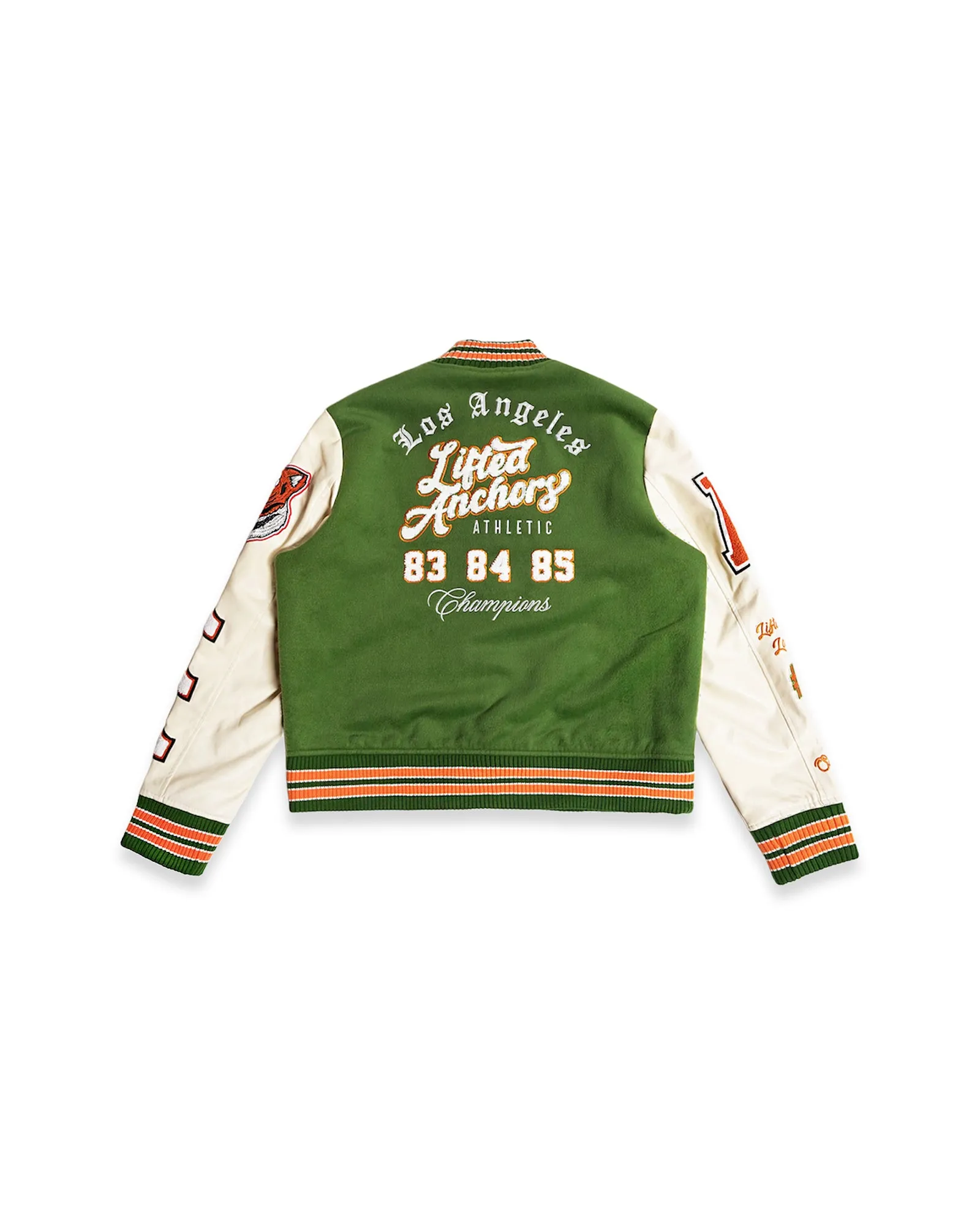 "Champion" Letterman Jacket (Olive/Orange)