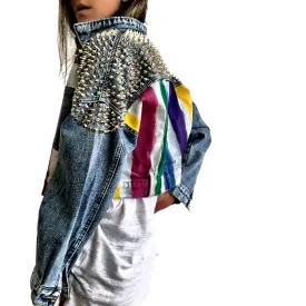 'RAINBOW SPIKE' DENIM JACKET