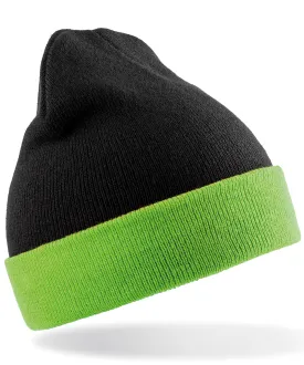 Recycled compass beanie | Black/Lime