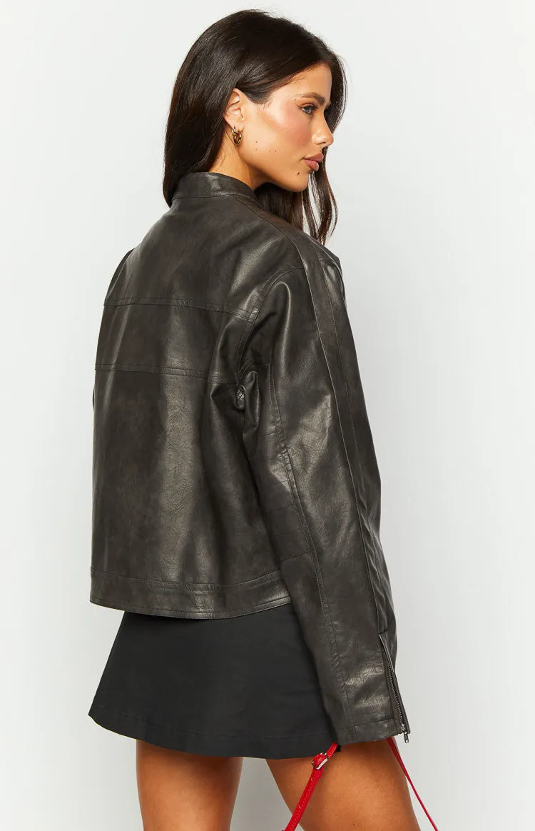 Sam Vintage Black PU Jacket