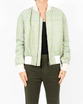 SS21 Checked Green Jacquard Bomber Sample