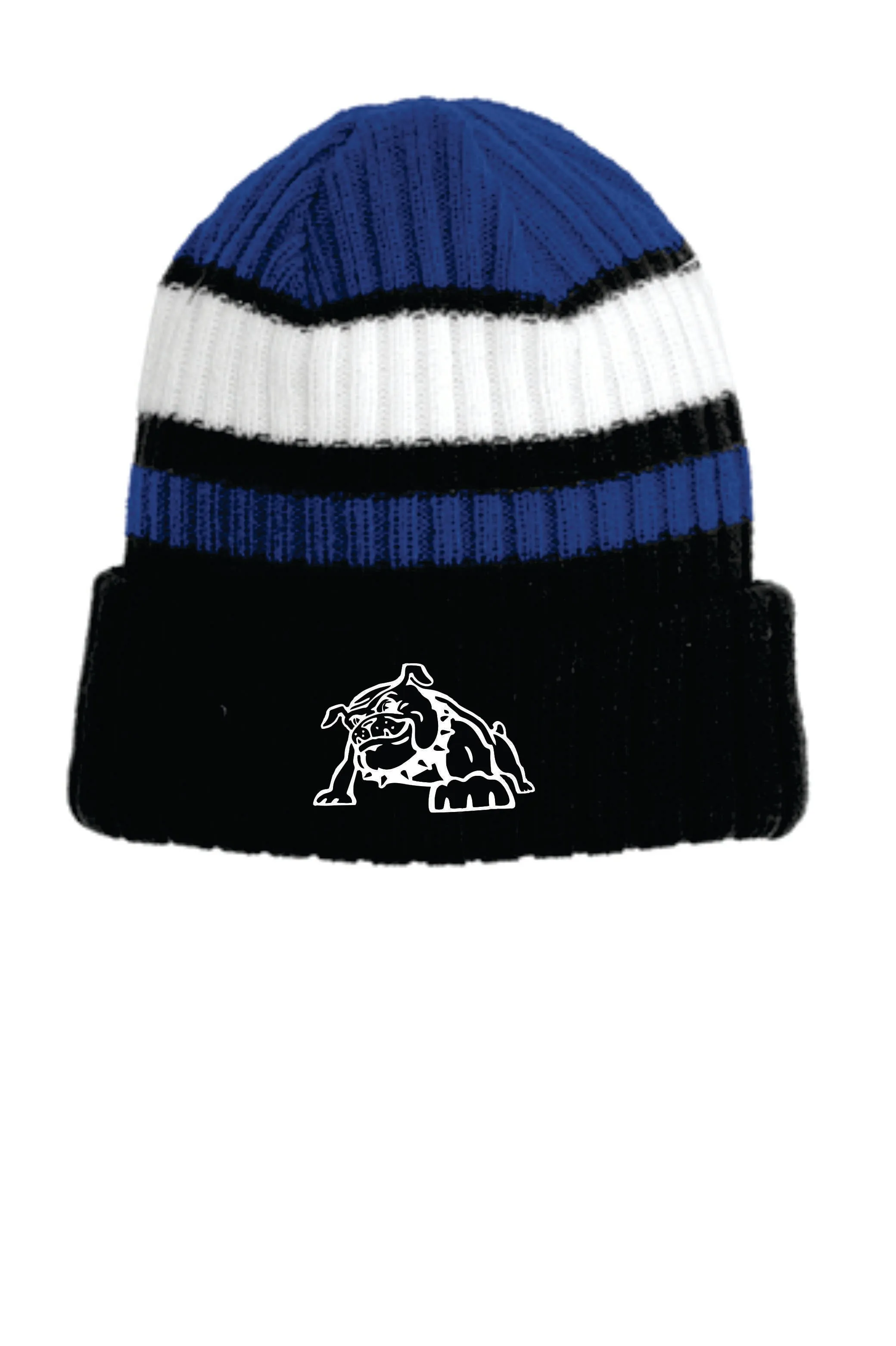 St. Philomena Black/Blue/White Bulldog New Era Beanie