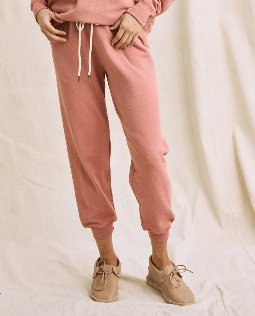 The Cropped Sweatpant. Solid -- Rosette