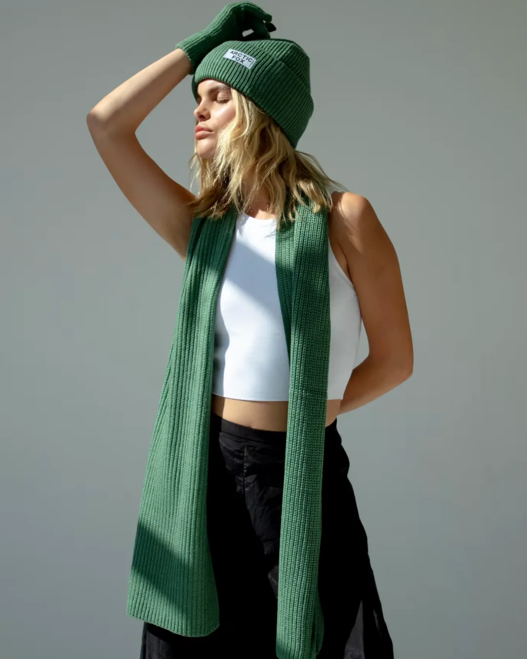 The Recycled Bottle Beanie in Forest Fern