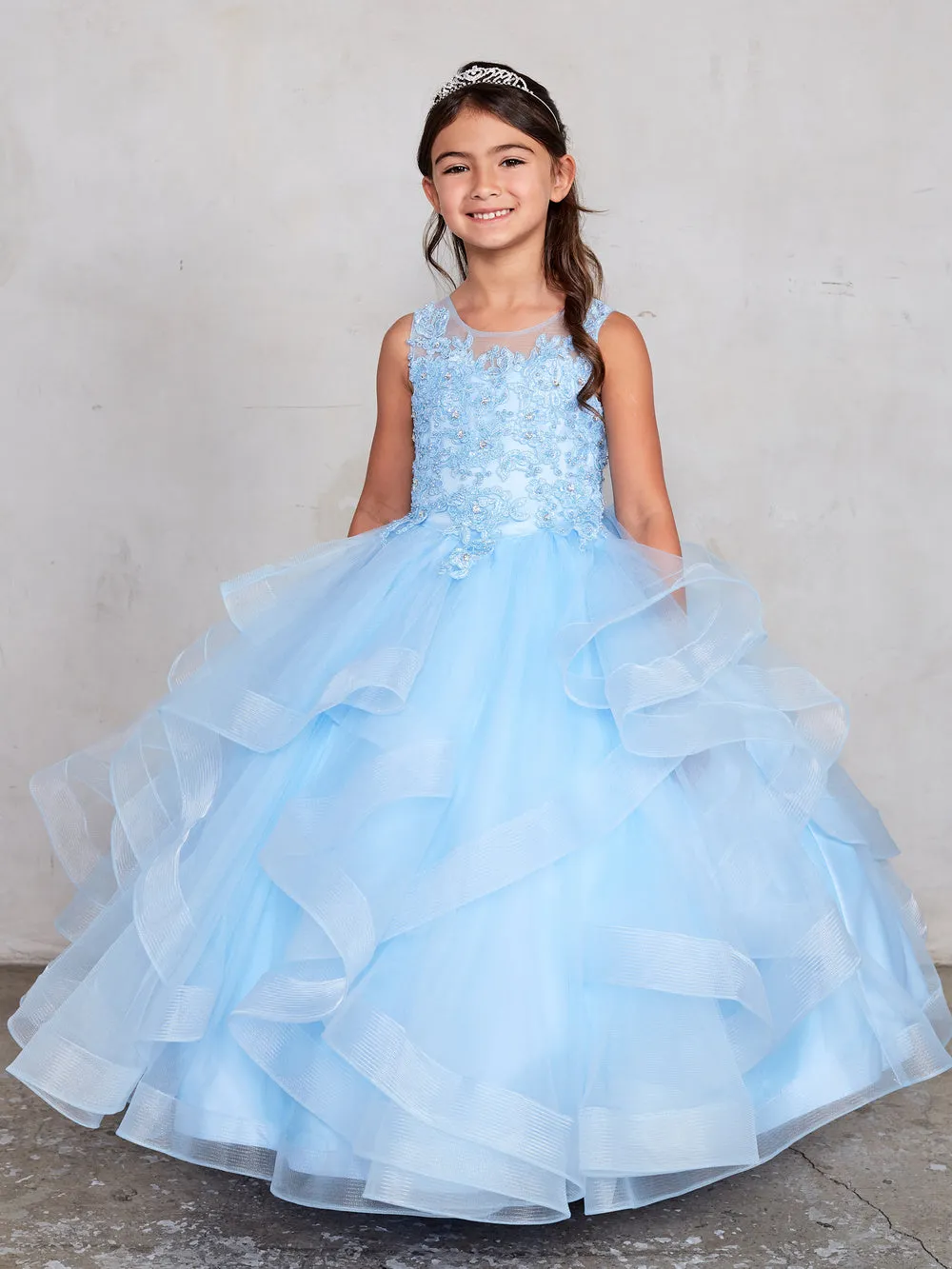 TK7018 Sky Blue Princess Dress  (2-18 years)