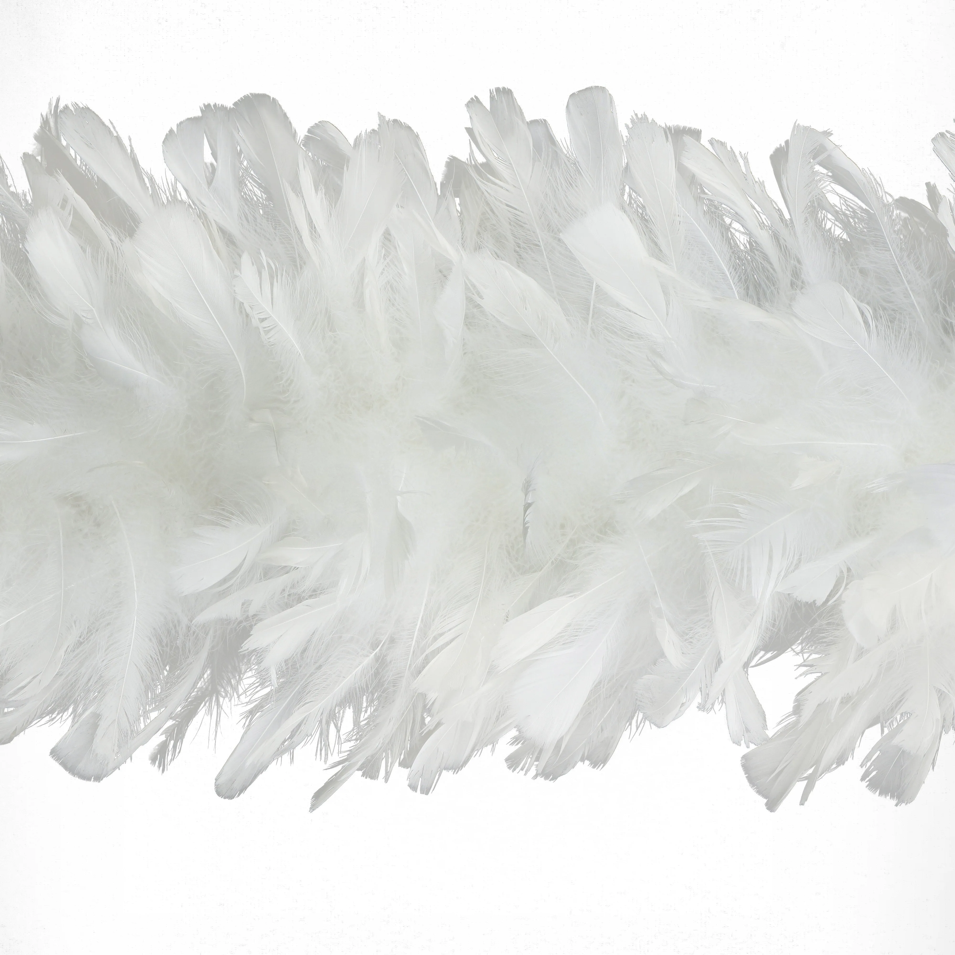 Turkey Ruff Feather Boa - 14-16" - White