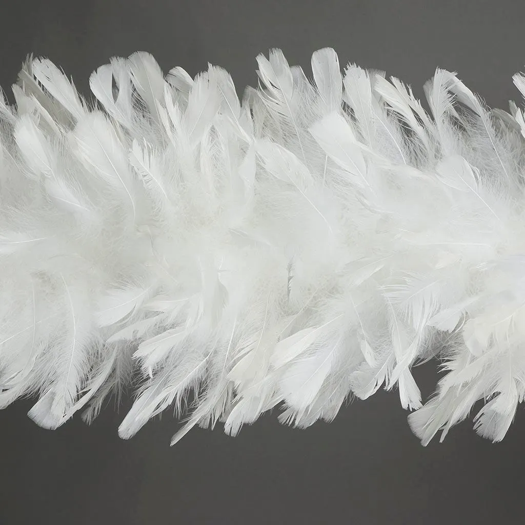 Turkey Ruff Feather Boa - 14-16" - White