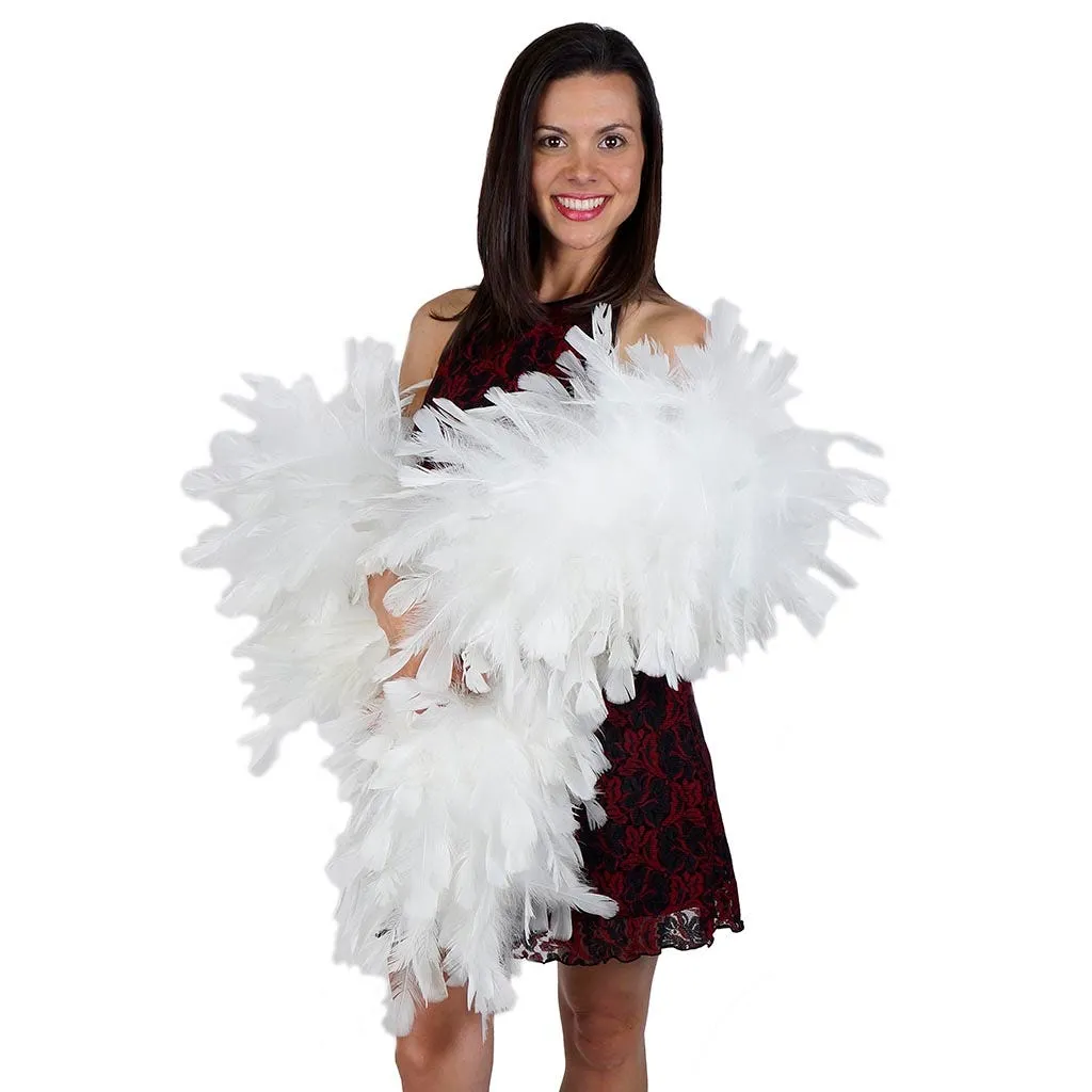 Turkey Ruff Feather Boa - 14-16" - White