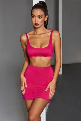 Two Timer Double Layered Bodycon Mini Skirt in Pink