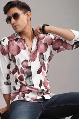 Wine Bubble Printed Shirt - Full - Wrinkle Free