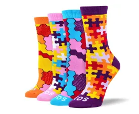 Women's High Quality Puzzle Sock Bundle - 4 Pair